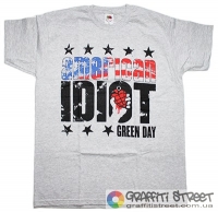 Green Day - 06 - American Idiot (melange t-shirt) ― buy t-shirt in Ukraine, order a t-shirt by post, prices, description, photo t-shirts, mugs buy, bags, wallets, summer, bandanas, leather, autumn, jeans, shoes, jackets, shorts, hats, socks, winter, clothes, shirts, handbags, accessories youth, street style casual  | Online t-shirts shop and other clothes for youth - GRAFFITI STREET - GraffitiStreet.Com.Ua