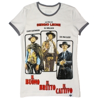 Il Buono, Il Brutto, Il Cattivo (Світло-Сіра Жіноча Футболка) ― купити футболку в Україні, замовити футболку поштою, ціни, опис, фото футболок, купити кухлі, бейсболки, весна, кружки, рюкзаки, гаманці, літо, бандани, шкіряні вироби, осінь, джинси, кросівки, куртки, шорти, шапки, батніки, шкарпетки, зима, білизна, майки, сорочки, сумки, молодіжні аксесуари, вуличний стиль кежуал стайл | Інтернет-магазин футболок та іншого молодіжного одягу - GRAFFITI STREET - GraffitiStreet.Com.Ua